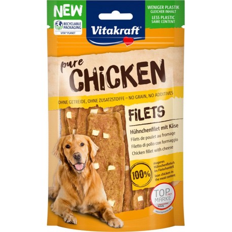 VITAKRAFT Récompenses pour chien chicken filt et dés de fromage 80g