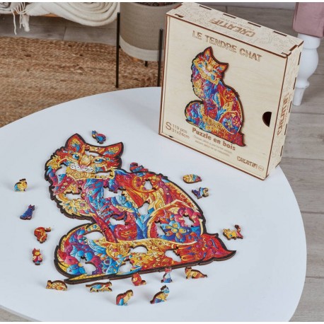 SIDJ LE TENDRE CHAT PUZZLE EN BOIS