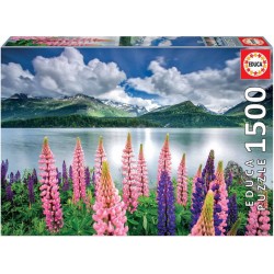 EDUCA PUZZLE 1500 PIECES LUPINS SUR LES RIVES DU LAC DE SILS SUISSE