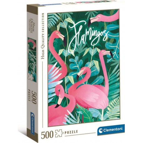 CLEMENTONI PUZZLE FANTASTIC ANIMALS FLAMANTS ROSES 500 PIECES