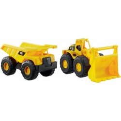 FUNRISE CATERPILLAR CAMION BENNE ET BULLDOZER 2 VEHICULES 25 CM