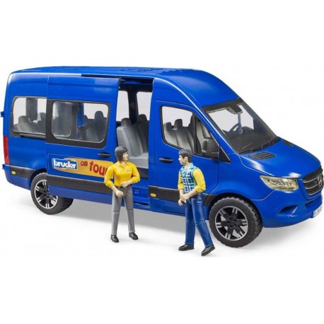 BRUDER NAVETTE DE TRANSPORT MERCEDES BENZ SPRINTER TRANSFERT + 2 FIGURINES