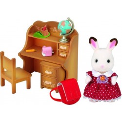 SYLVANIAN BUREAU FILLETTE LAPIN MEUBLES ET ACCESSOIRES