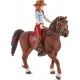 SCHLEICH FIGURINE HANNAH ET SON CHEVAL CAYENNE