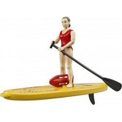 BRUDER FIGURINE SAUVETEUR BWORLD AVEC PADDLE ET ACCESSOIRES