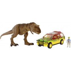 MATTEL JURASSIC WORLD FIGURINE T REX ET EXPLORER 4X4