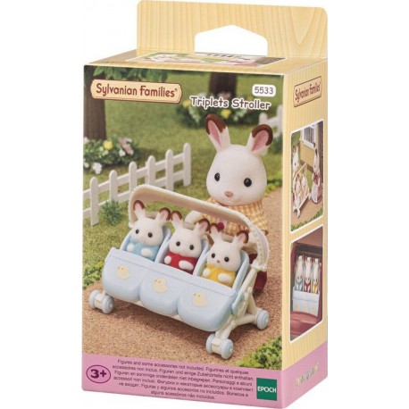 SYLVANIAN LA POUSSETTE TRIPLE TOUT POUR BEBES