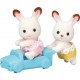 SYLVANIAN LES JUMEAUX LAPIN CHOCOLAT TOUT POUR BEBES