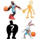 MOOSE PACK DE 4 FIGURINES 5CM TEAM B SPACE JAM