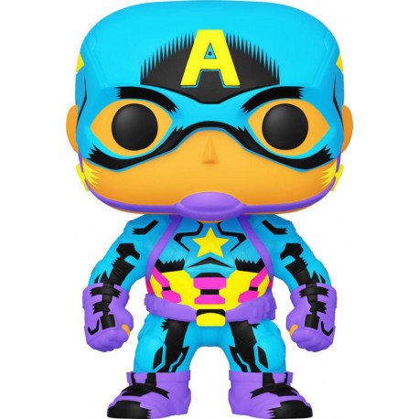 FUNKO POP BOBBLE FIGURINE CAPTAIN AMERICA MARVEL : BLACK LIGHT