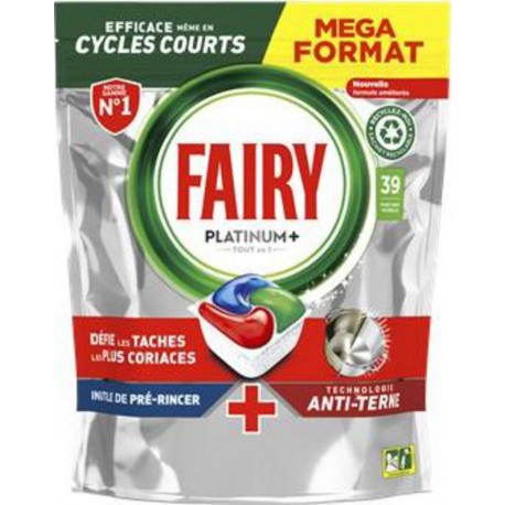 FAIRY Capsules lave-vaisselle Platinum+ Original x39 605g (lot de 2 soit 78 capsules)