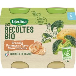 Blédina Les Récoltes Bio Brocolis Pommes de Terre Veau Français (dès 6 mois) par 2 pots de 200g (lot de 6)