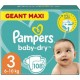Pampers Couches Baby Dry Maxi géante T3 x108p