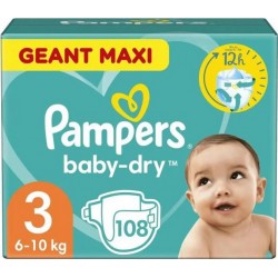 Pampers Couches Baby Dry Maxi géante T3 x108p