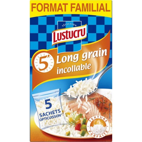 Lustucru Riz long grain incollable sachets cuisson 10mn 5x150g