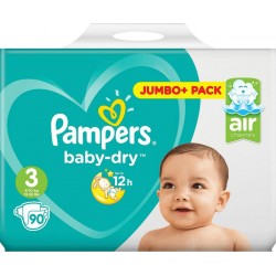 Pampers Couches Baby Dry T3 : 6/10Kg x90 changes