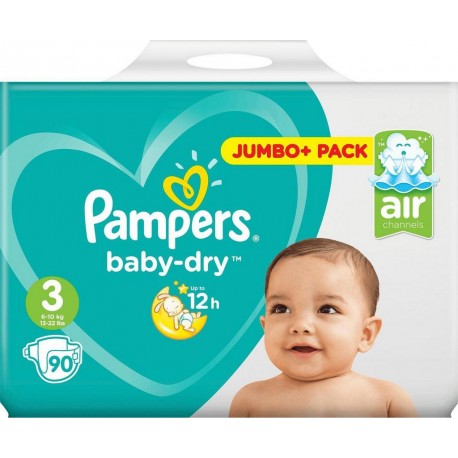 Pampers Couches Baby Dry T3 : 6/10Kg x90 changes