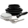 Backen 181001 Set de poêles et casseroles 10 Pièces Noir
