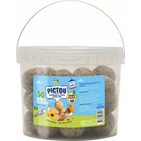 Pictou seau 50 boules de graines sans filets 4,5Kg