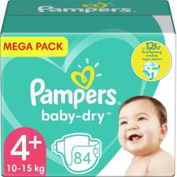 Pampers Couches Baby Dry Géant Maxi T4+ x84