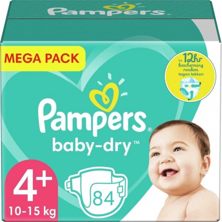 Pampers Couches Baby Dry Géant Maxi T4+ x84
