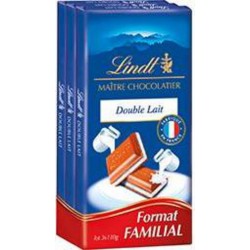 Lindt Chocolat au lait Double lait 3x110g