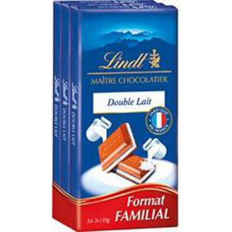 Lindt Chocolat au lait Double lait 3x110g 330g