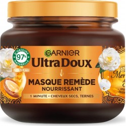 GARNIER ULTRA DOUX Masque nourrissant infusé d'huiles d'argan & camélia cheveux secs 340ml