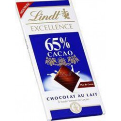 LINDT Excellence - Chocolat au lait 65% cacao 80g