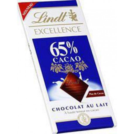 LINDT Excellence - Chocolat au lait 65% cacao 80g