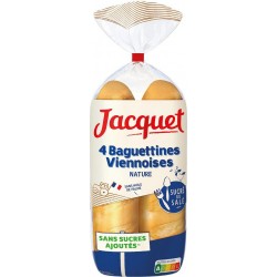 Jacquet Baguettine viennoise Nature x4 340g