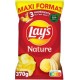 Lay's Chips Nature MAXI FORMAT 370g (lot de 3)