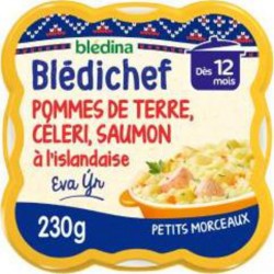 BLEDICHEF Plat bébé pommes de terre céleri saumon à l'islandaise dès 12 mois 230g