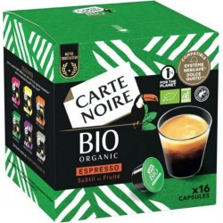 CARTE NOIRE Café capsules Compatibles Dolce Gusto Espresso bio 128g