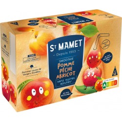 ST MAMET SMOOTHIE Pomme Pêche Abricot sans sucres ajoutés 12x100g