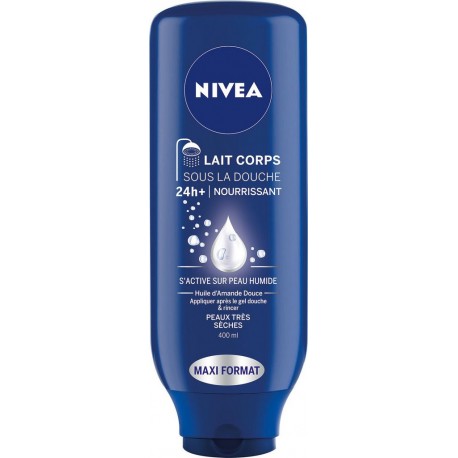 Nivea Lait Corps Sous La Douche Nourrisante à l’Huile d’Amande Douce Peaux Très Sèches 400ml (lot de 6)