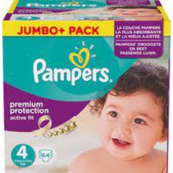 Pampers Couches Active Fit T4 : 8/16Kg x64 changes