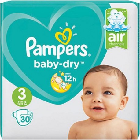 PAMPERS BABY DRY T3 6-10Kg X30