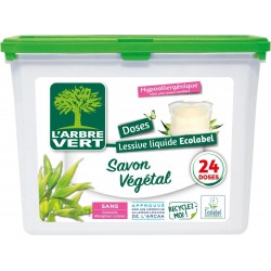 L'ARBRE VERT Lessive Capsule Savon Végétal x22