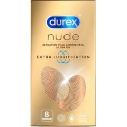 Durex nude Préservatifs Nude extra lubrification x8 boîte 8 préservatifs
