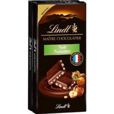 LINDT Chocolat Noir Noisettes 2x110g