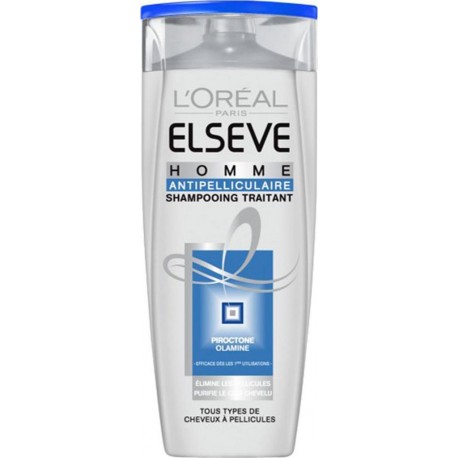 L'Oréal Paris Elseve Homme Antipelliculaire Shampooing Traitant Tous Types de Cheveux à Pellicules 250ml