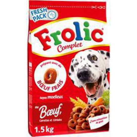 Frolic Complet Croquettes Chiens Boeuf Carottes Céréales 1,5Kg (lot de 6)