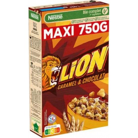 NESTLE LION CEREALES CARAMEL & CHOCOLAT 750g (lot de 2)