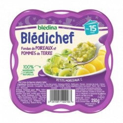 Blédina Blédichef Fondue de Poireaux et Pommes de Terre (dès 15 mois) l’assiette de 250g (lot de 8)