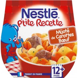 Nestlé P’tite Recette Mijoté de Carottes Boeuf (+12 mois) par 2 pots de 200g (lot de 6 soit 12 pots)