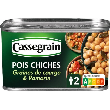 CASSEGRAIN POIS CHICHE Graines de Courge & Romarin 265g