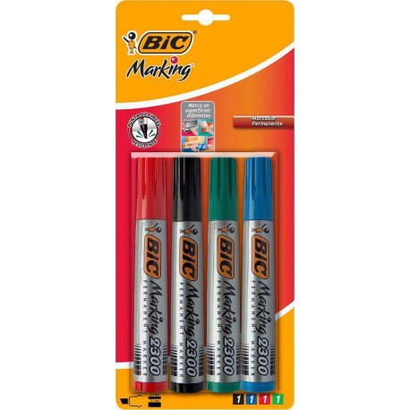 BIC Marqueurs permanents 4 couleurs