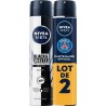 Nivea Déodorant Black&white Men Atomiseur 2x200ml 2 atomiseurs 200ml