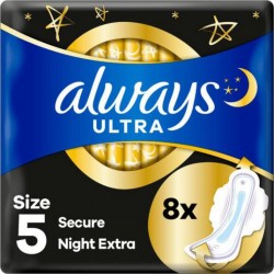 ALWAYS ULTRA SECURE NIGHT EXTRA T5 X8 paquet 8 serviettes